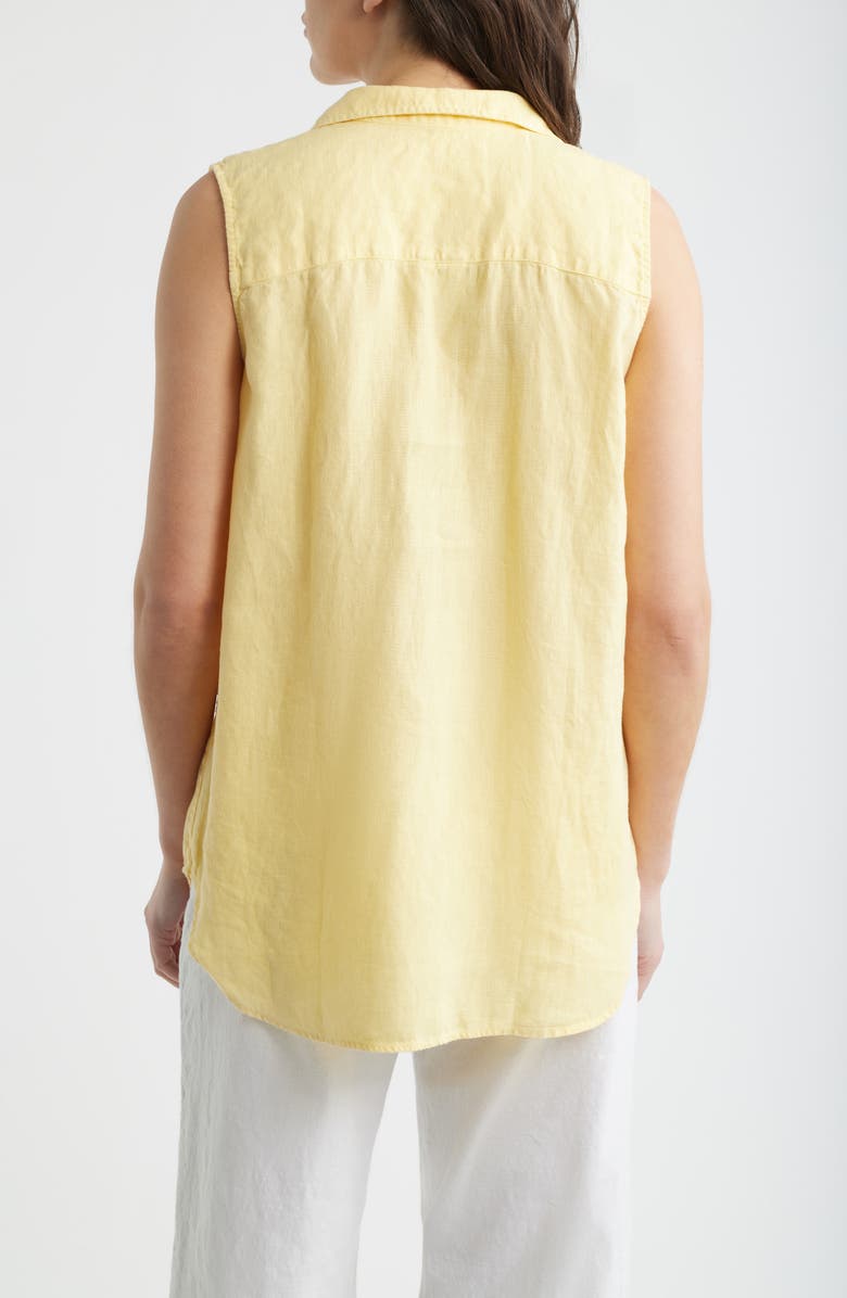 Frank & Eileen Finley Sleeveless Linen Button-Up Shirt, Alternate, color, Sunshine