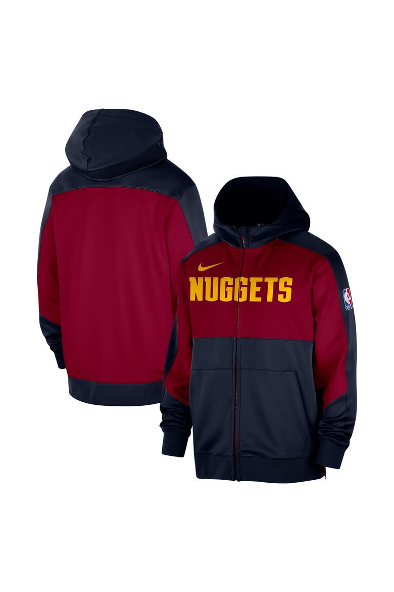 Men's Nike Navy Denver Nuggets Authentic On-Court Showtime Performance Full-Zip Hoodie, Alternate, color, Navy