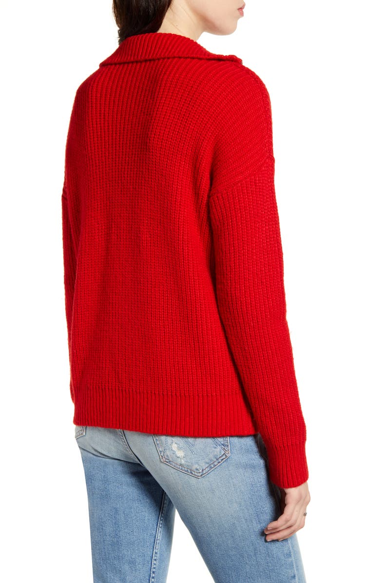 Scotch & Soda Knit Front Zip Turtleneck Sweater, Alternate, color,