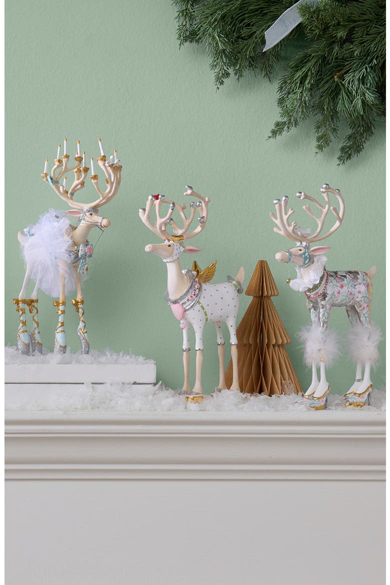 Patience Brewster Moonbeam Cupid Reindeer Decoration, Alternate, color, WHITE