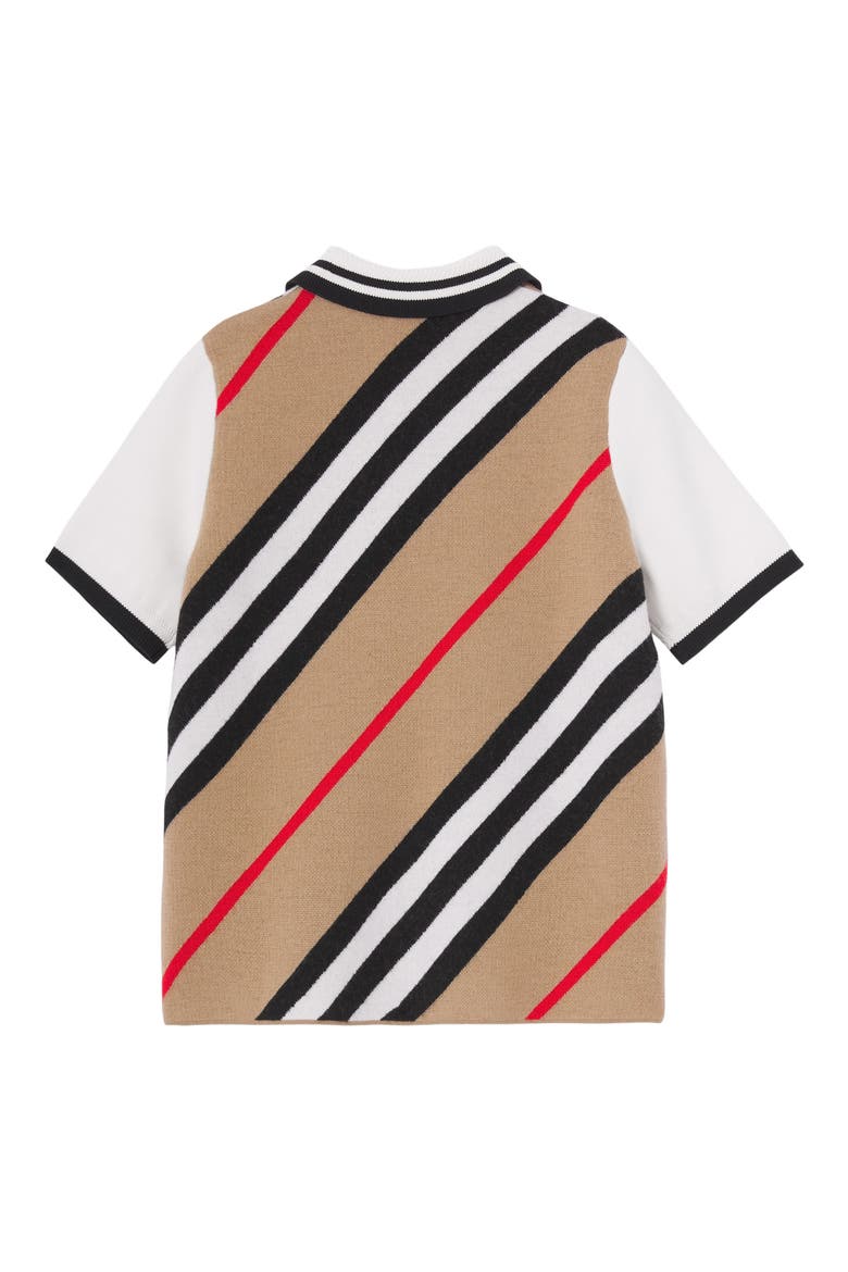 Kids' Reginald Icon Stripe Zip Polo, Alternate, color, ARCHIVE BEIGE