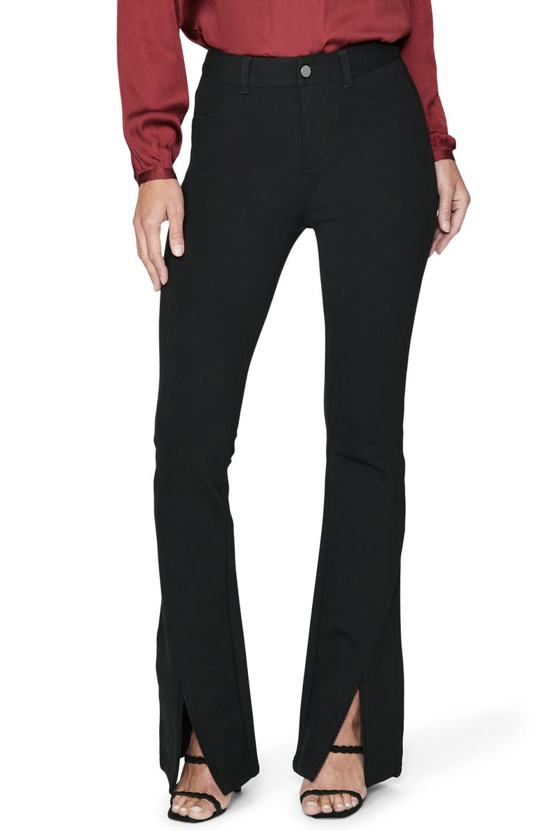 PAIGE Winona High Waist Split Leg Flare Pants, Main, color, Black