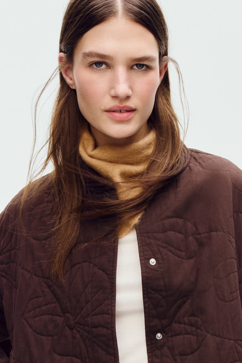 Quilted Bomber Jacket, Alternate, color, Dark brown
