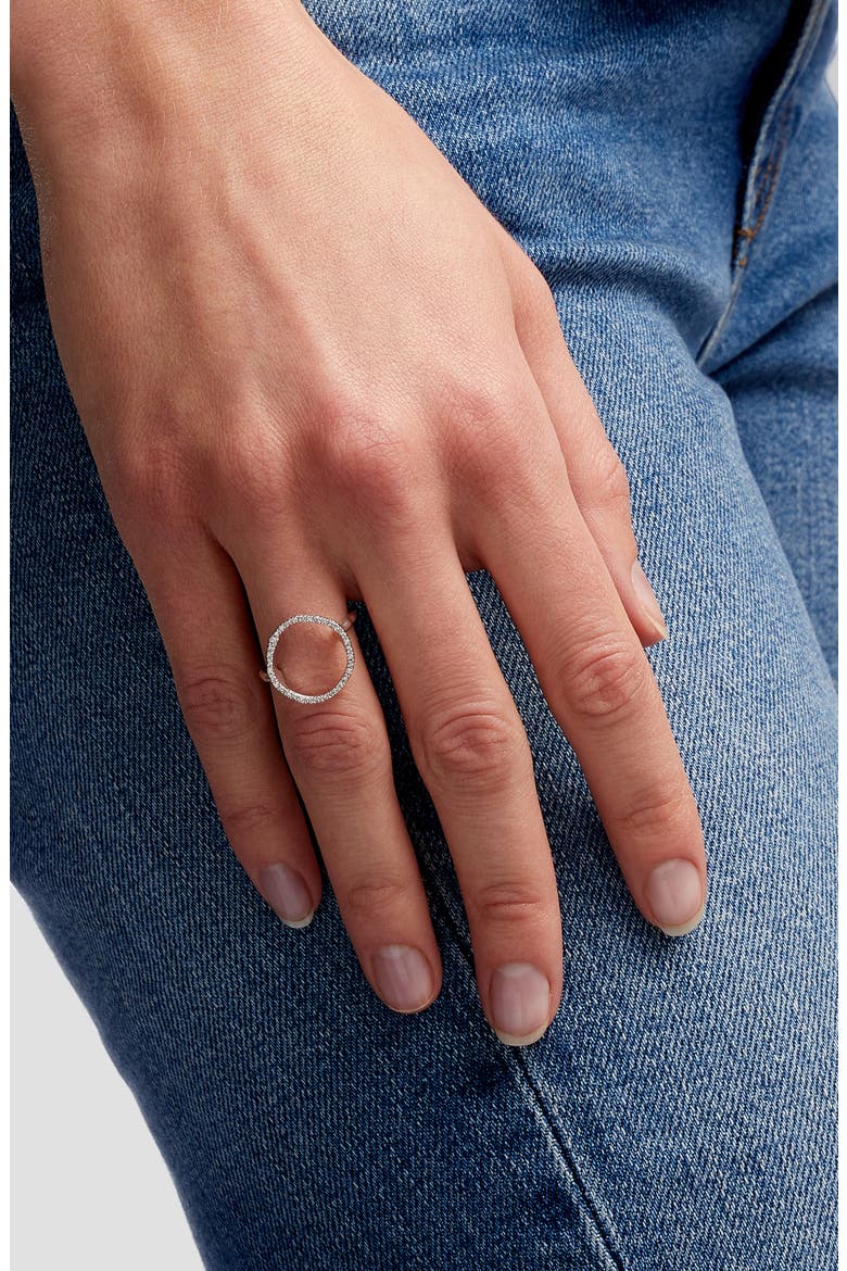Riva Circle Diamond Ring, Alternate, color, SILVER/ DIAMOND