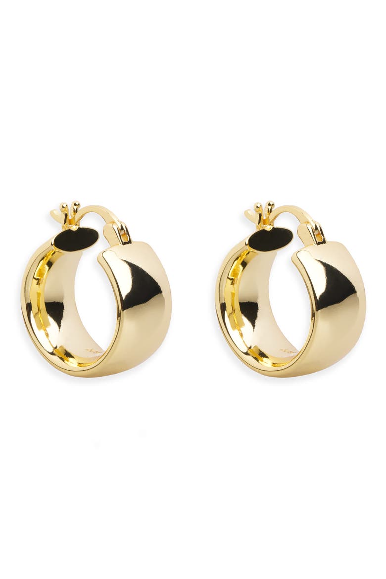 Wide Polished Hoop Earrings, Main, color, GOLD