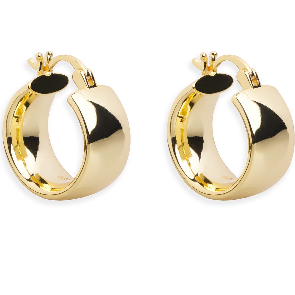 Argento Vivo Wide Polished Hoop Earrings In Gold