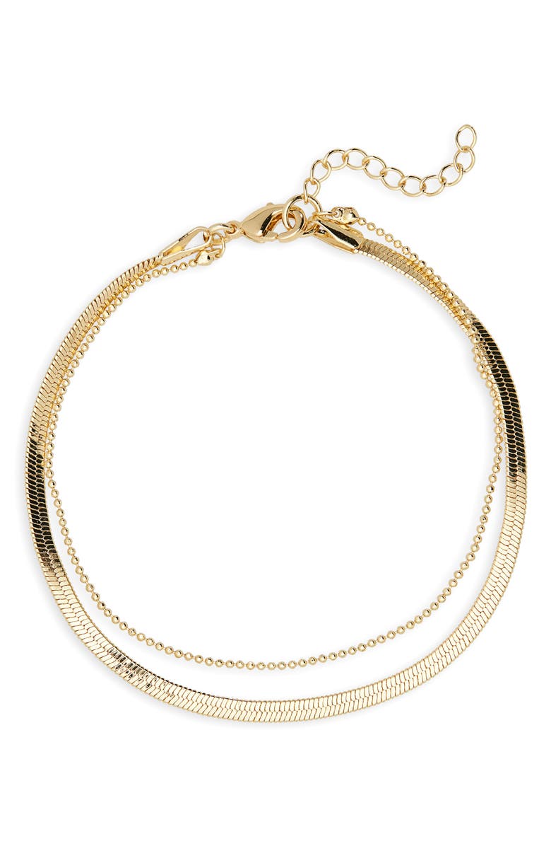NORDSTROM RACK Demi-Fine Dainty Chain Bracelet, Main, color, Gold