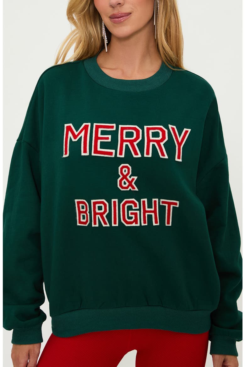 Deven Graphic Crewneck Sweatshirt, Alternate, color, PINE GREEN