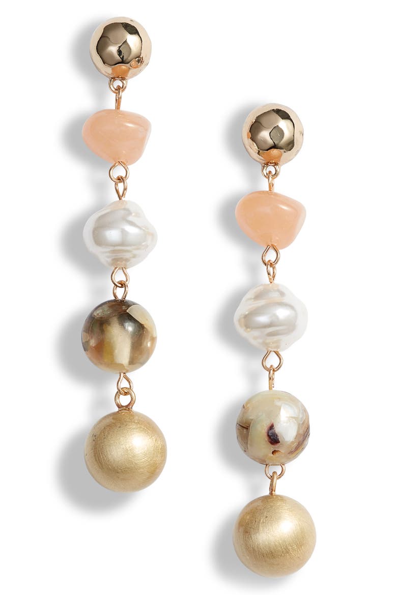 5 Drop Linear Earrings (Nordstrom Exclusive), Main, color, BLUSH- GOLD