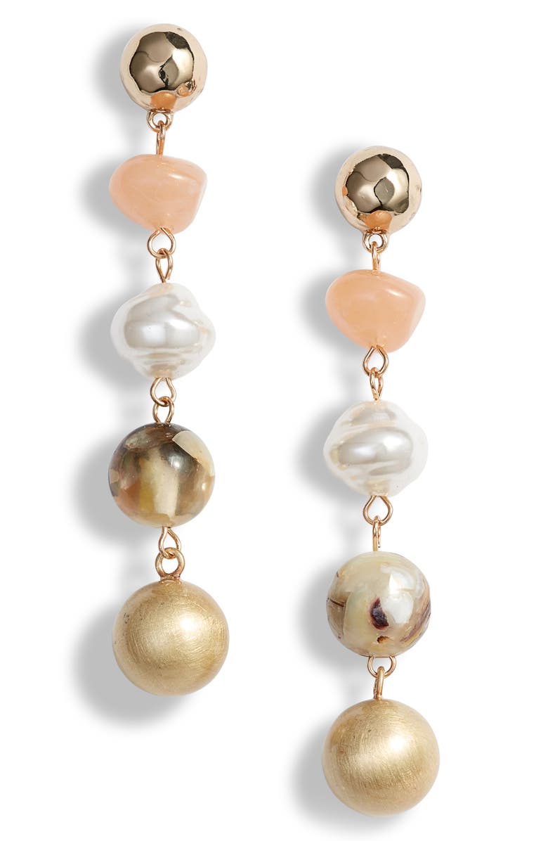 Something Navy 5 Drop Linear Earrings, Main, color,