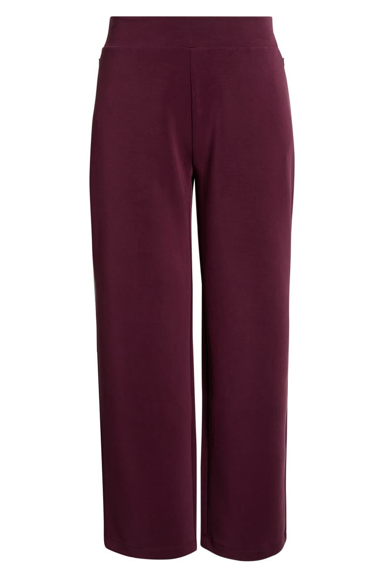 Cozy Luxe High Waist Straight Leg Pants, Alternate, color, BURGUNDY STEM
