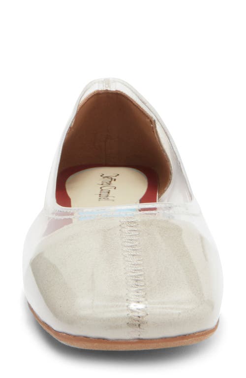 Jeffrey Campbell Perception Square Toe Flat In Transparent