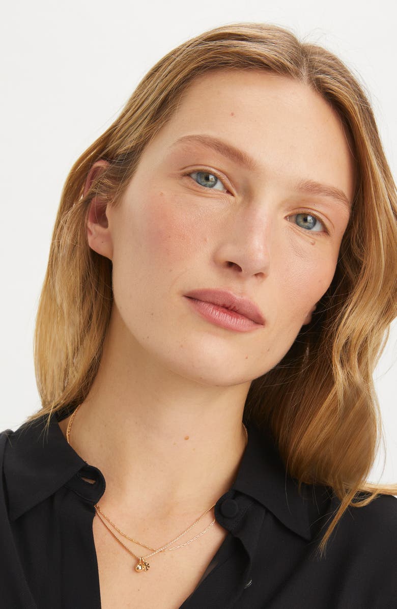 Tory Burch Good Luck Chain Layered Necklace, Alternate, color, Tory Gold