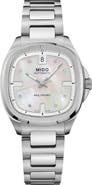 MIDO Multifort Diamond Square Automatic Bracelet Watch, 35mm