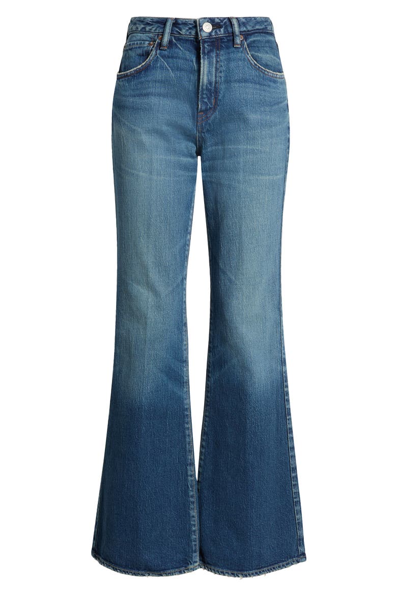 '70s High Waist Flare Jeans, Alternate, color, BLUE