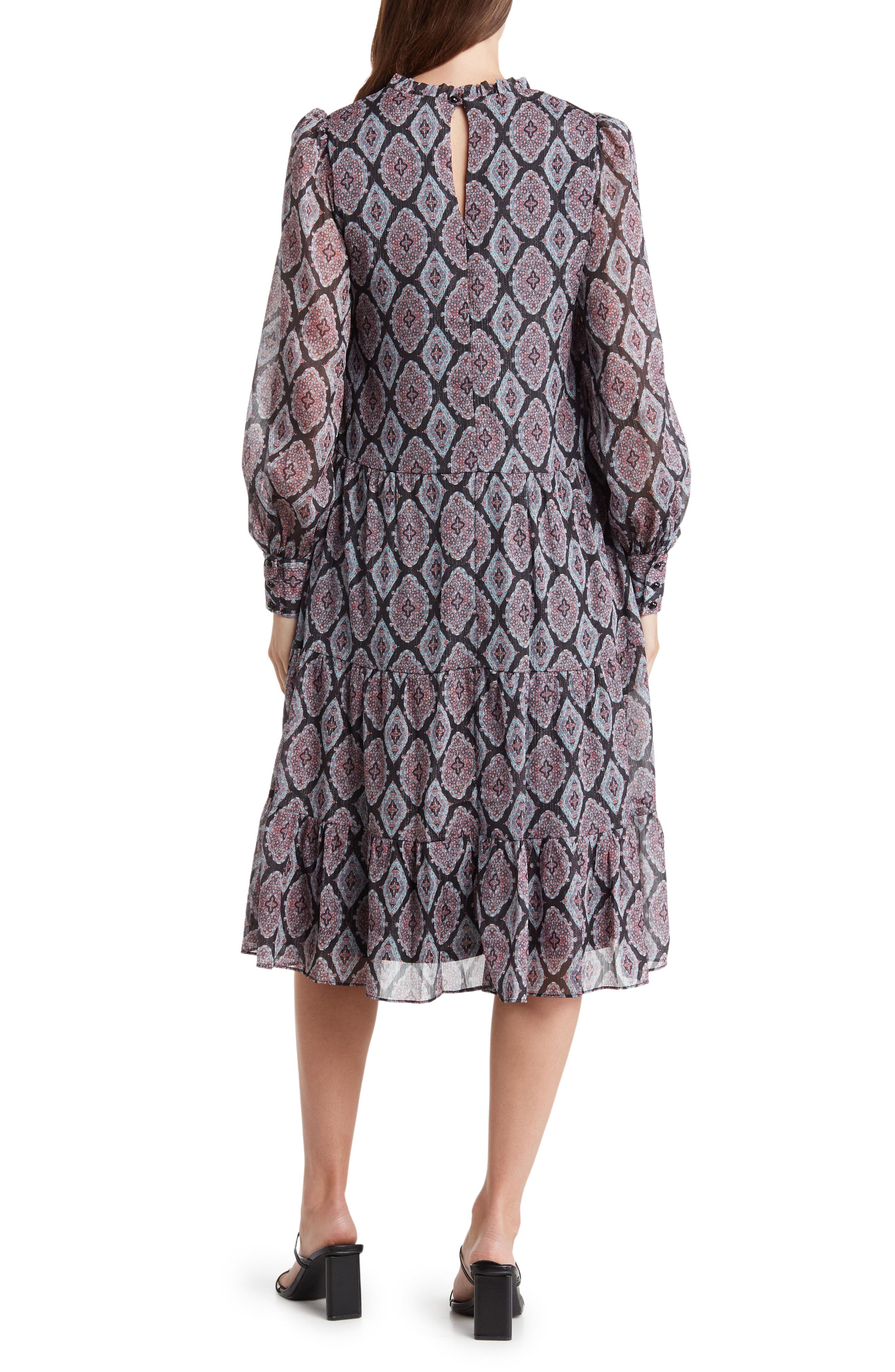 Long Sleeve Tiered Shift Dress - image 2
