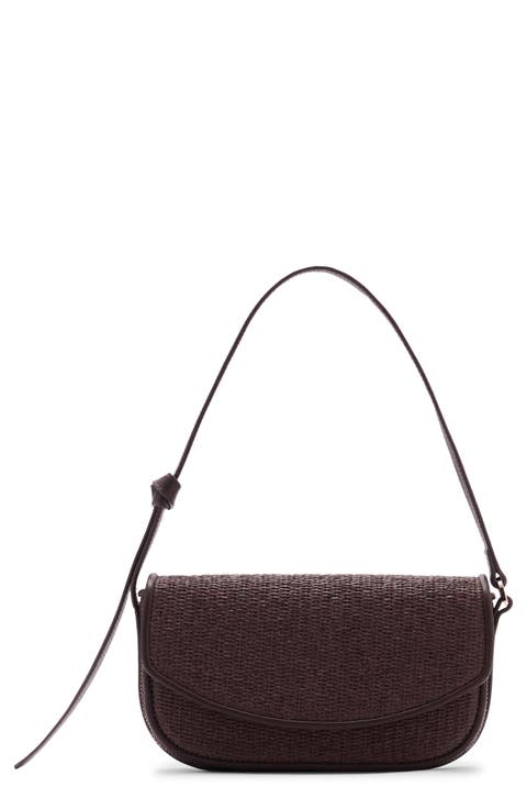 Raffia Flap Shoulder Bag