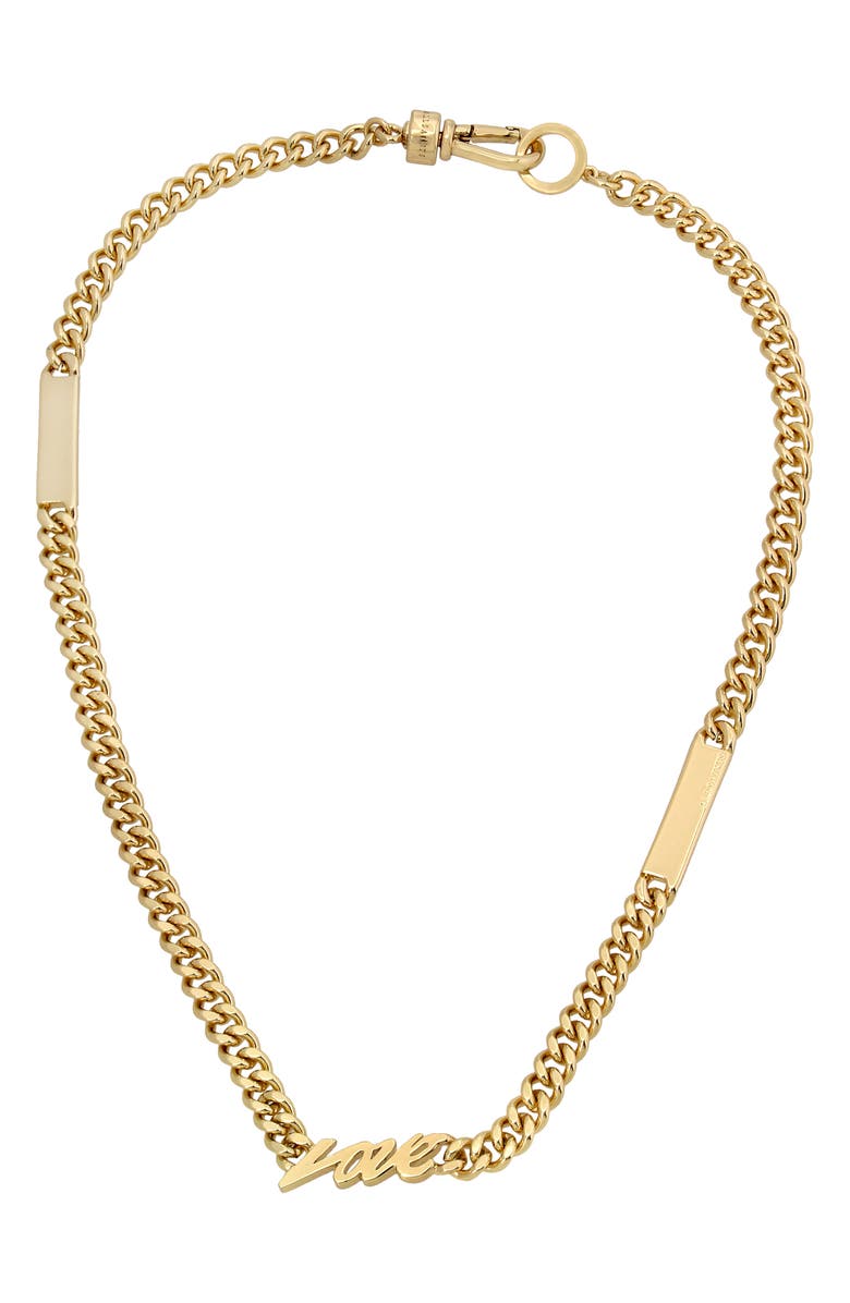 AllSaints Love Chain Link Necklace, Main, color, 