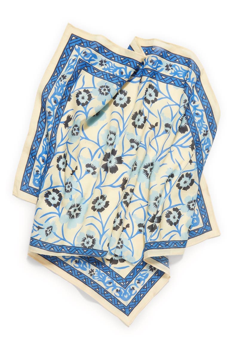Floral Print Bandana, Alternate, color, IVORY