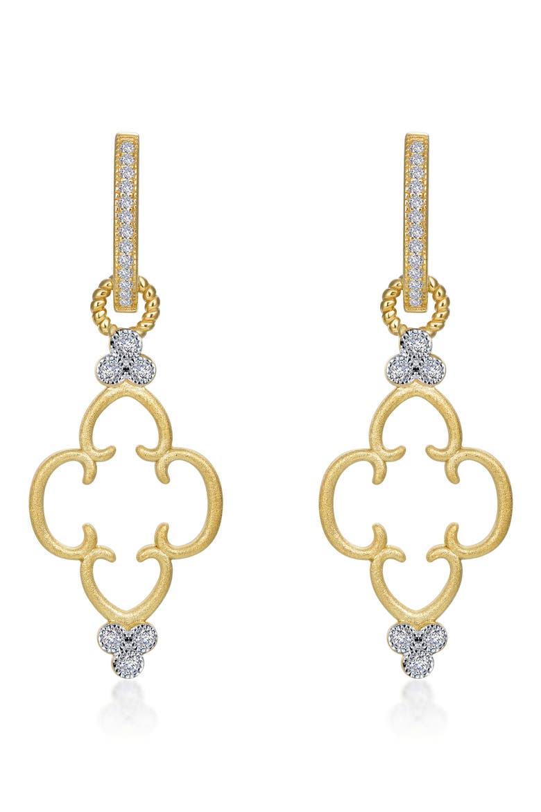 Cutout Clover Drop Earrings, Main, color, GOLD