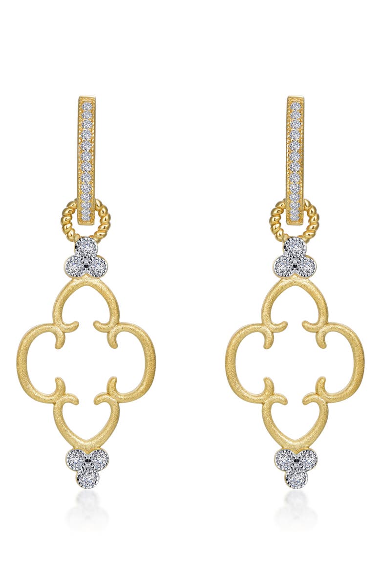 Lafonn Cutout Clover Drop Earrings, Main, color, Gold