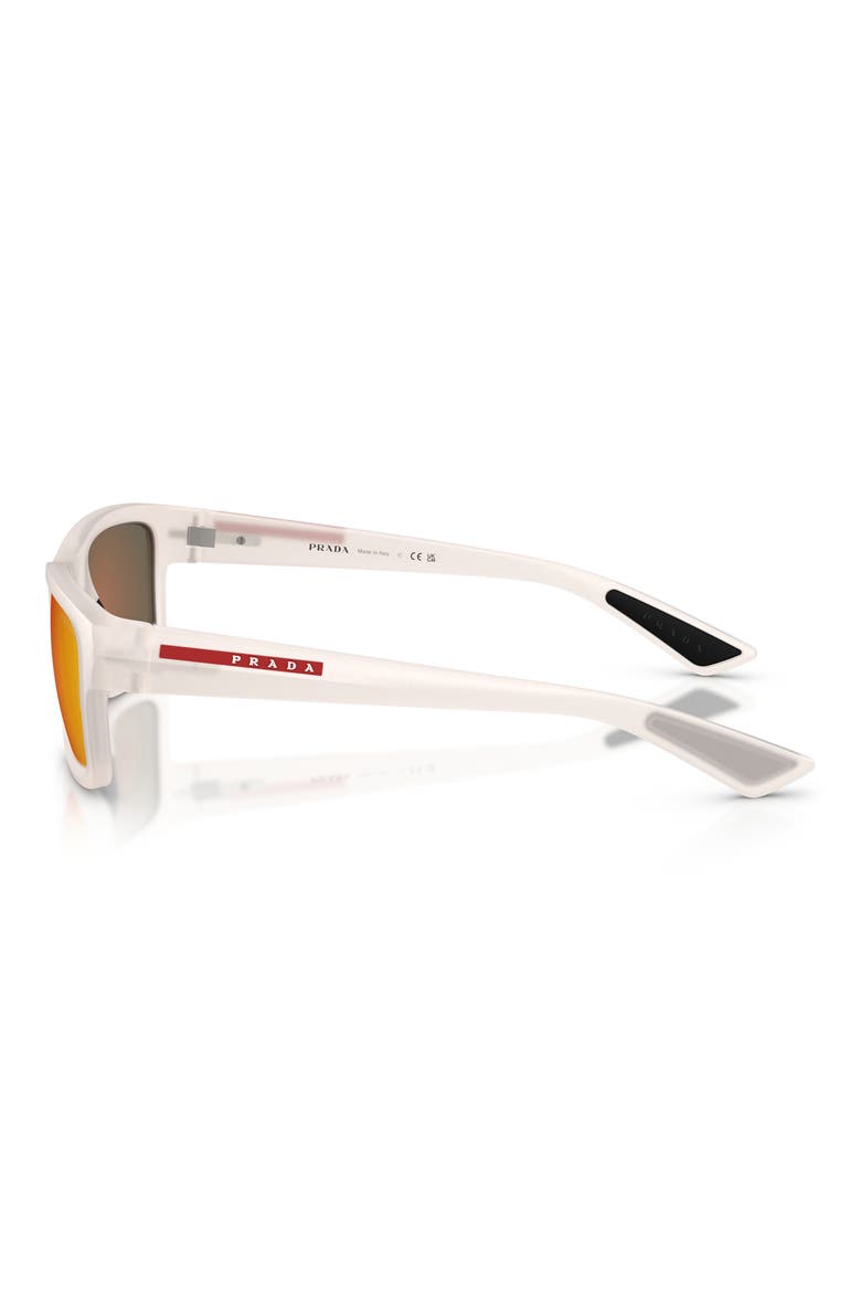 54mm Mirrored Irregular Sunglasses, Alternate, color, CRYSTAL / BROWN ORANGE