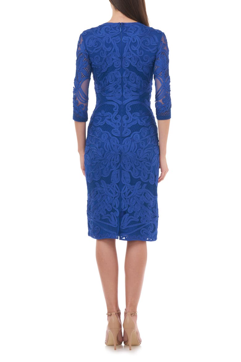 Soutache Cocktail Dress, Alternate, color, ROYAL