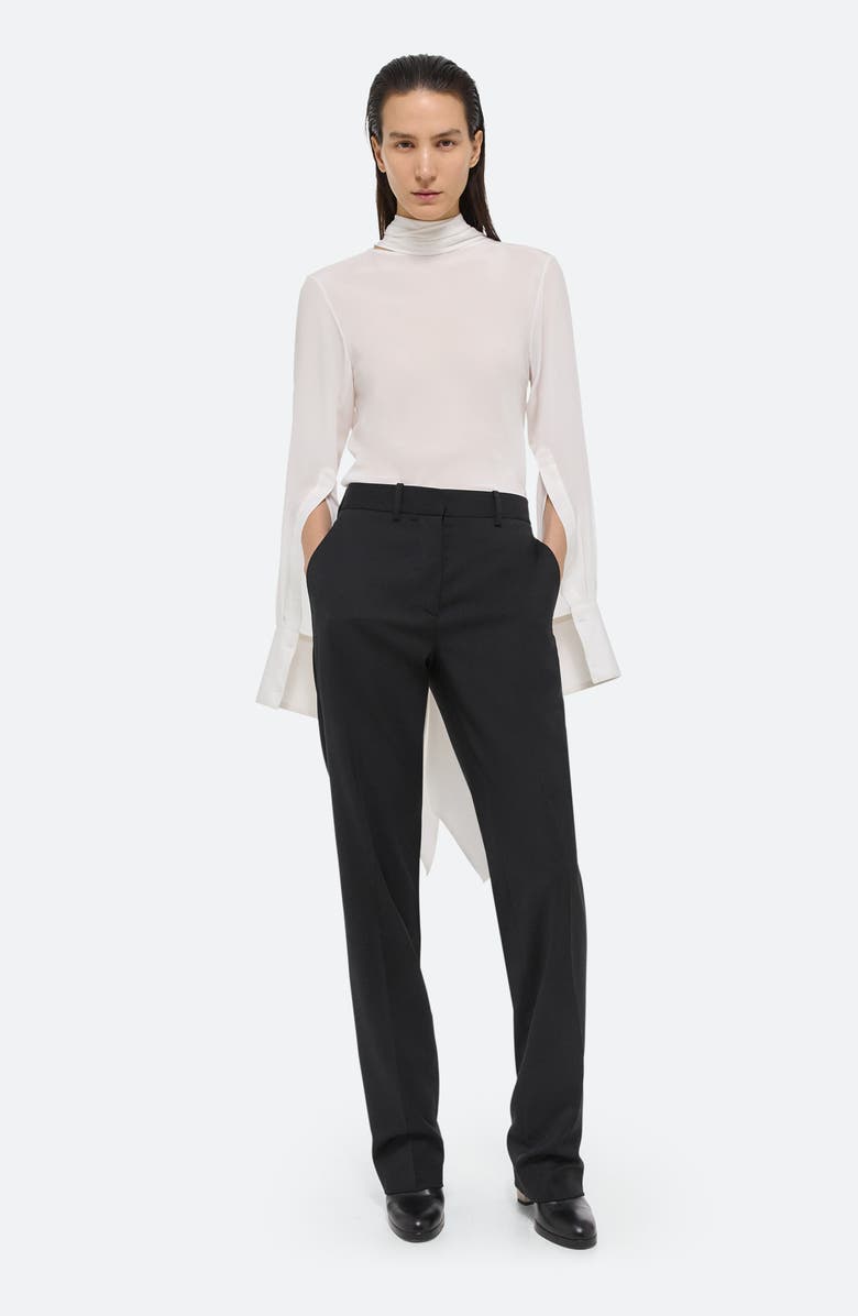 Helmut Lang Silk Long Sleeve Top with Scarf, Alternate, color, White