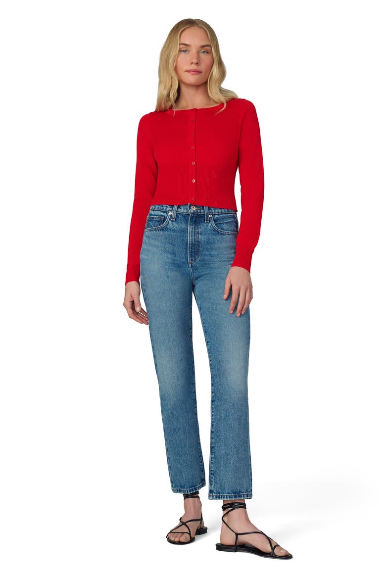 The Shrunken Cardigan, Alternate, color, CHERRY RED