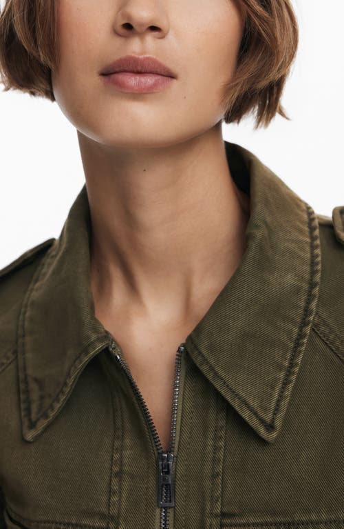 Desigual Mixed Media Jacket In Green