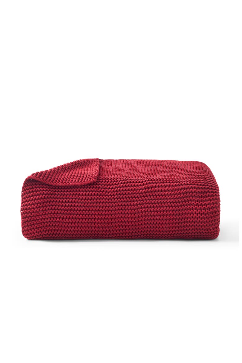 Oslo Chunky Knit Super Soft Cotton Throw, Main, color, Red