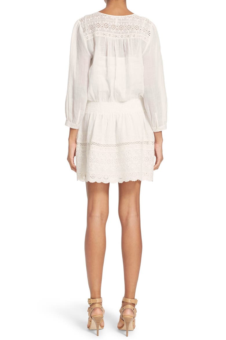 'Laton' Embroidered Eyelet Dress, Alternate, color, PORCELAIN