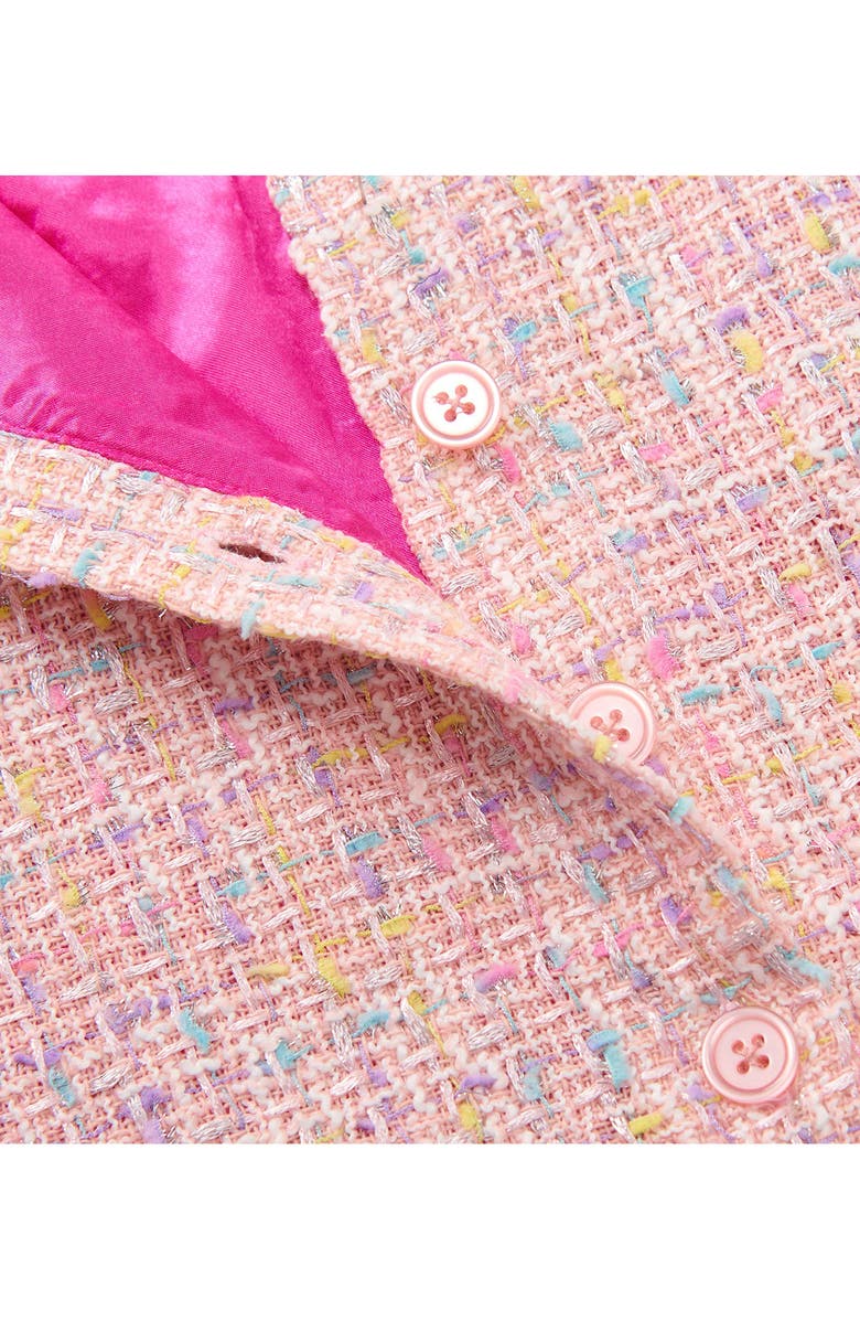 Hatley Aurora Faux Fur Trim Tweed Dress, Alternate, color, 