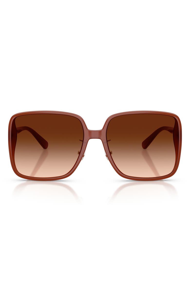 COACH 61mm Gradient Polarized Square Sunglasses, Main, color, 