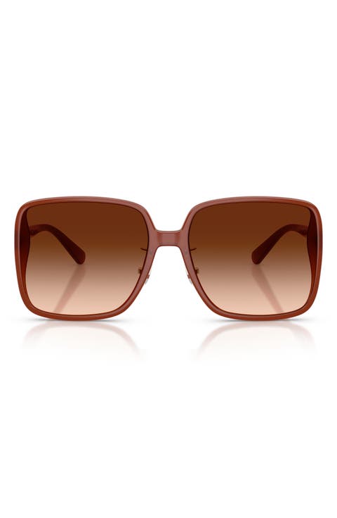 61mm Gradient Polarized Square Sunglasses