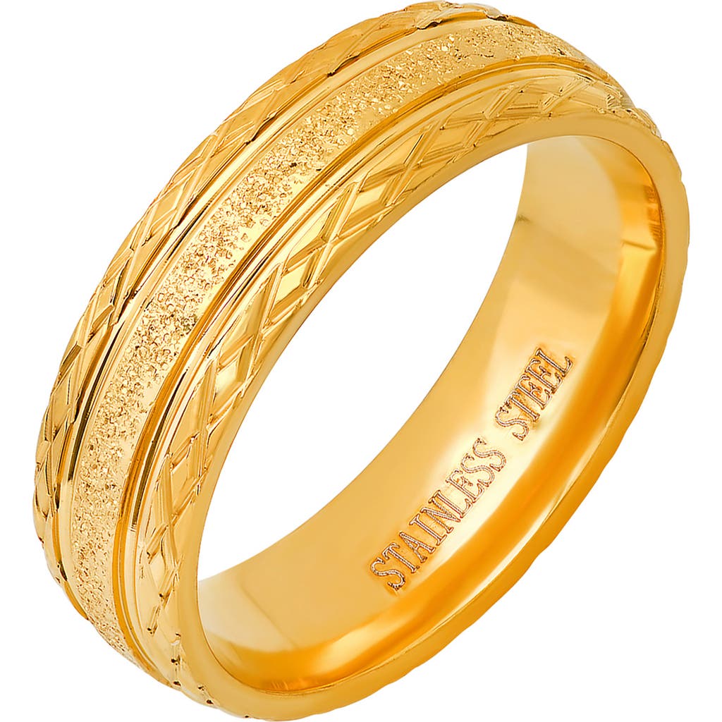 Hmy Jewelry 18k Gold Plated Stainless Steel Ring In Gold