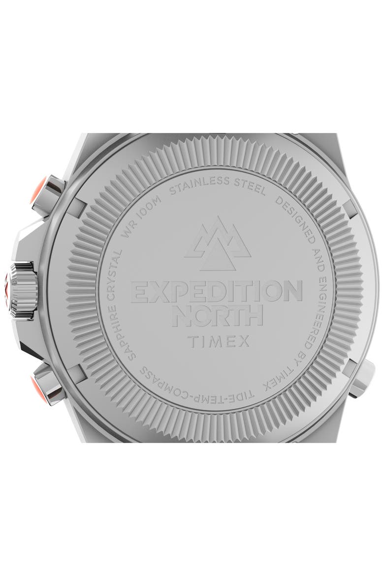 Expedition North® Tide-Temp-Compass Leather Strap Watch, 43mm, Alternate, color, BROWN