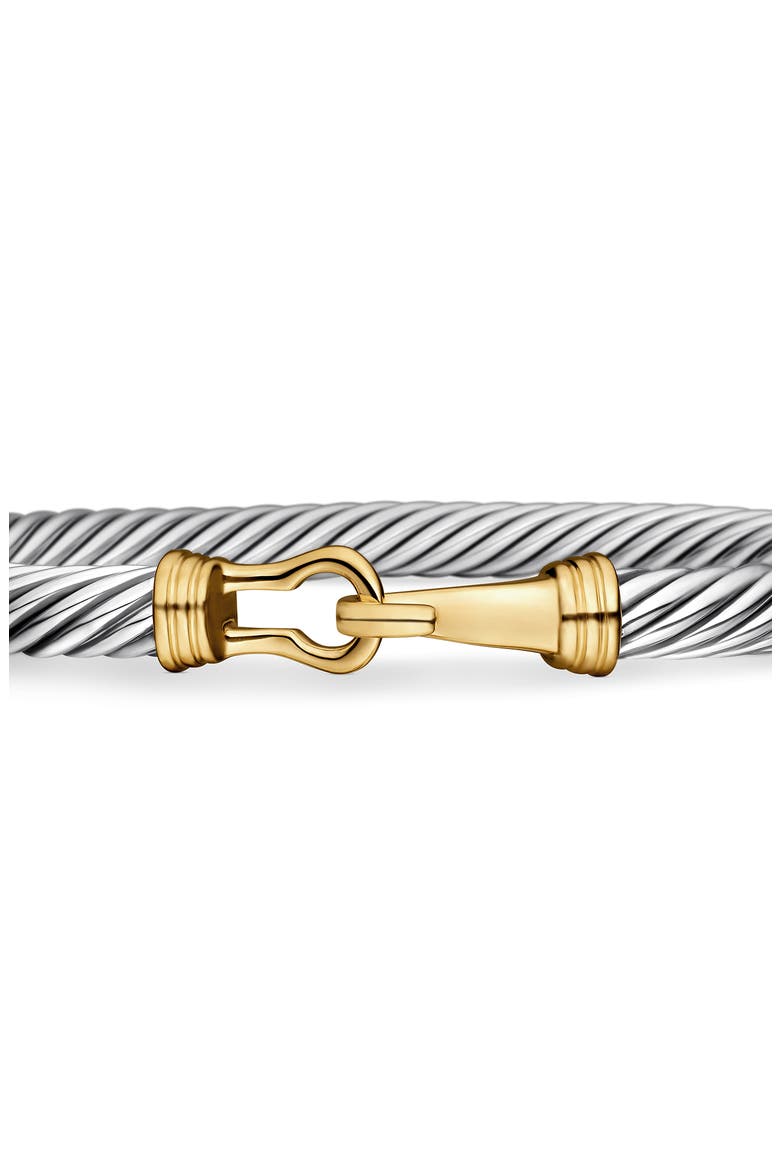 Buckle Classic Cable Bracelet in Sterling Silver with 14K Yellow Gold, 5mm, Alternate, color, TWO TONE