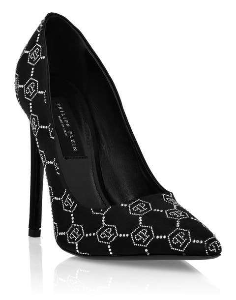 Satin Decollete Hi-Heels Strass Monogram Women