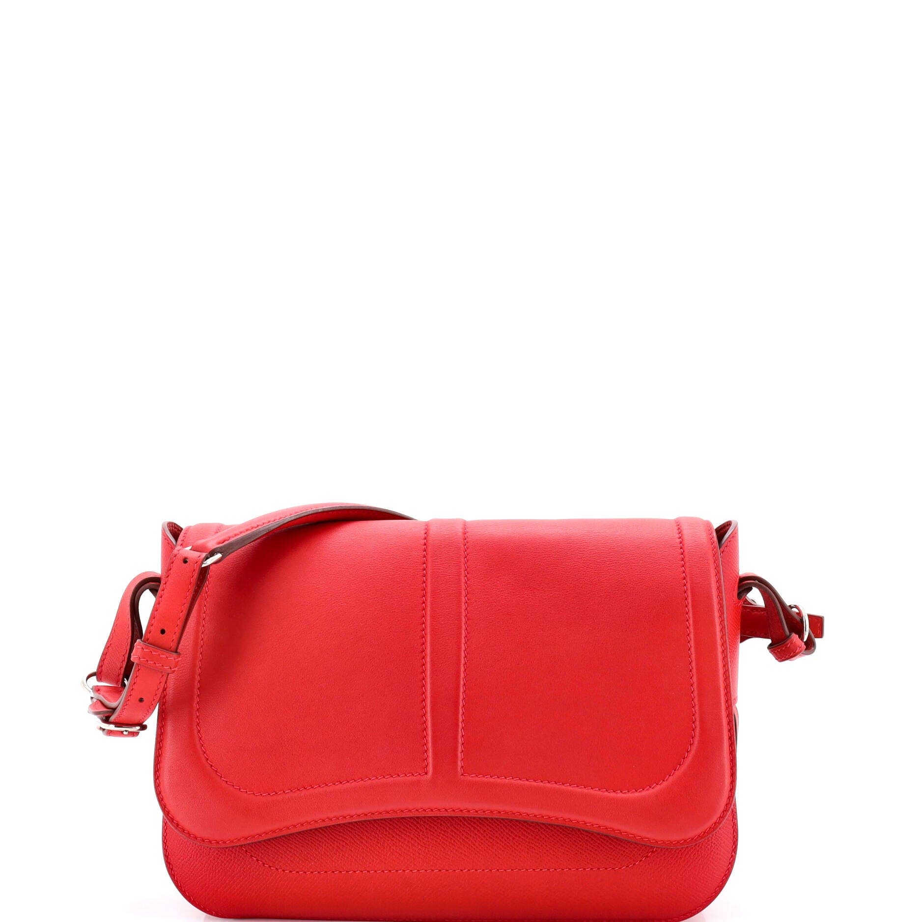 Pre-Owned Hermes Harnais Shoulder Bag Epsom and Swift, Main, color, Rouge Casaque