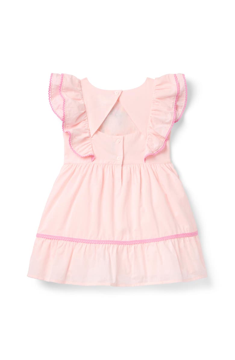 Janie and Jack Embroidered Floral Ruffle Dress, Alternate, color, Pink