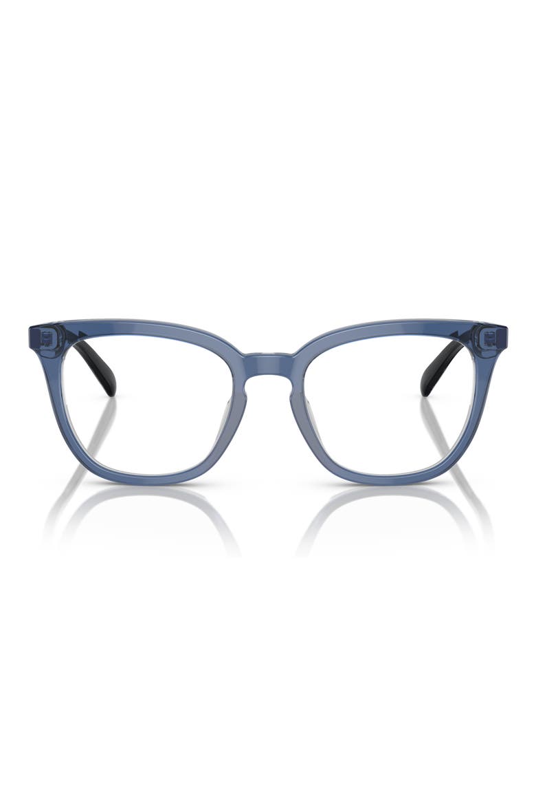 49mm Square Optical Glasses, Main, color, TRANSPARENT BLUE / DEMO