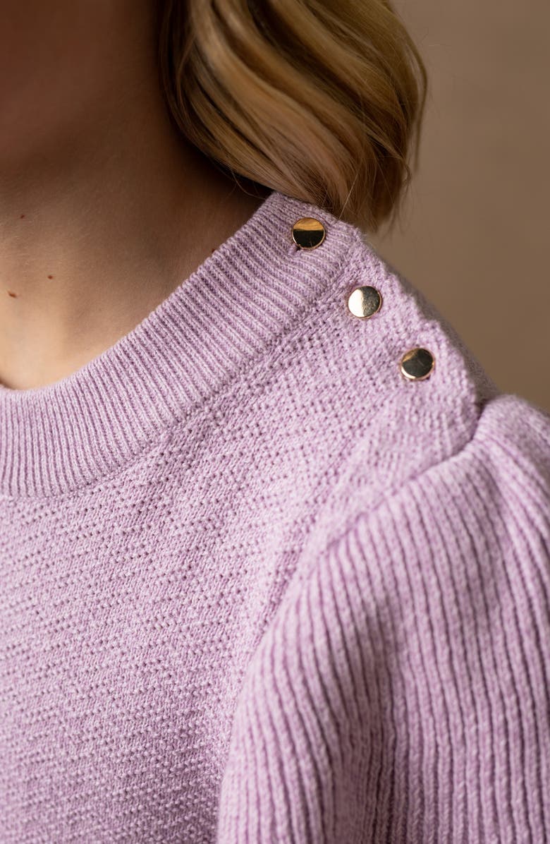 Hope & Henry Baby Girls' Organic Flutter Sleeve Sweater Dress, Infant, Alternate, color, Lavender Marl