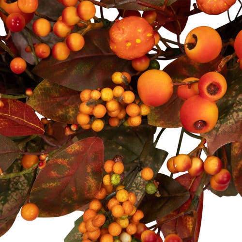 Northlight Mini Gourds And Berries Artificial Fall Harvest Wreath In Multi