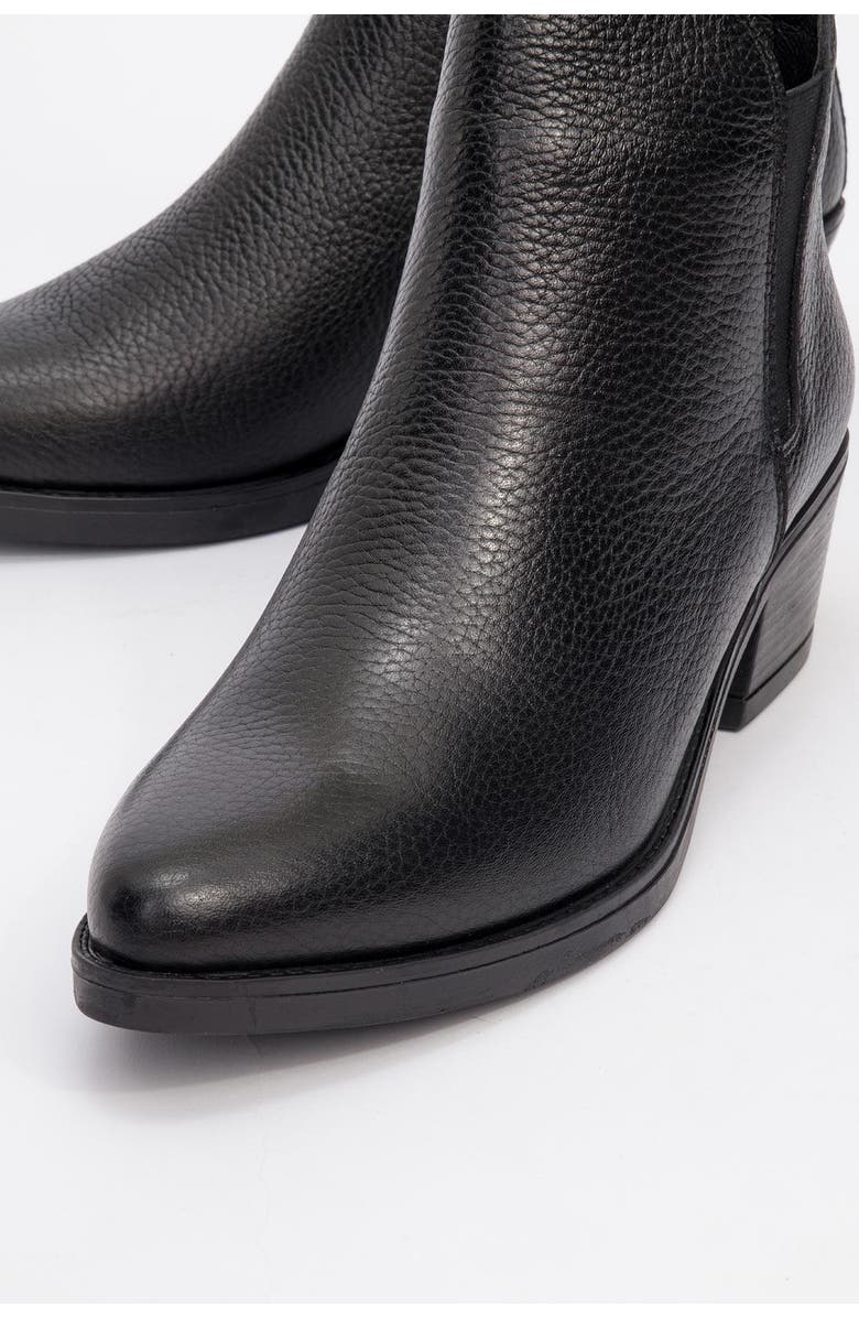 Forever & Always Shoes Dovena Leather Block Heel Ankle Boot, Alternate, color, Black Leather