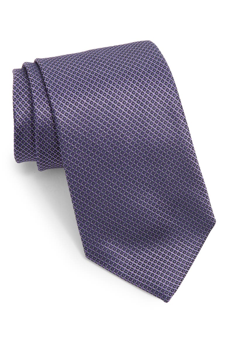 Neat Silk Tie, Main, color, PURPLE