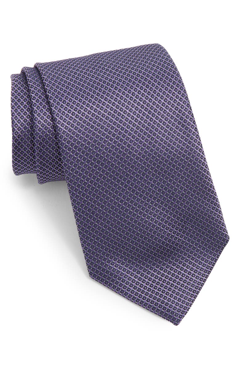 Canali Neat Silk Tie, Main, color, 