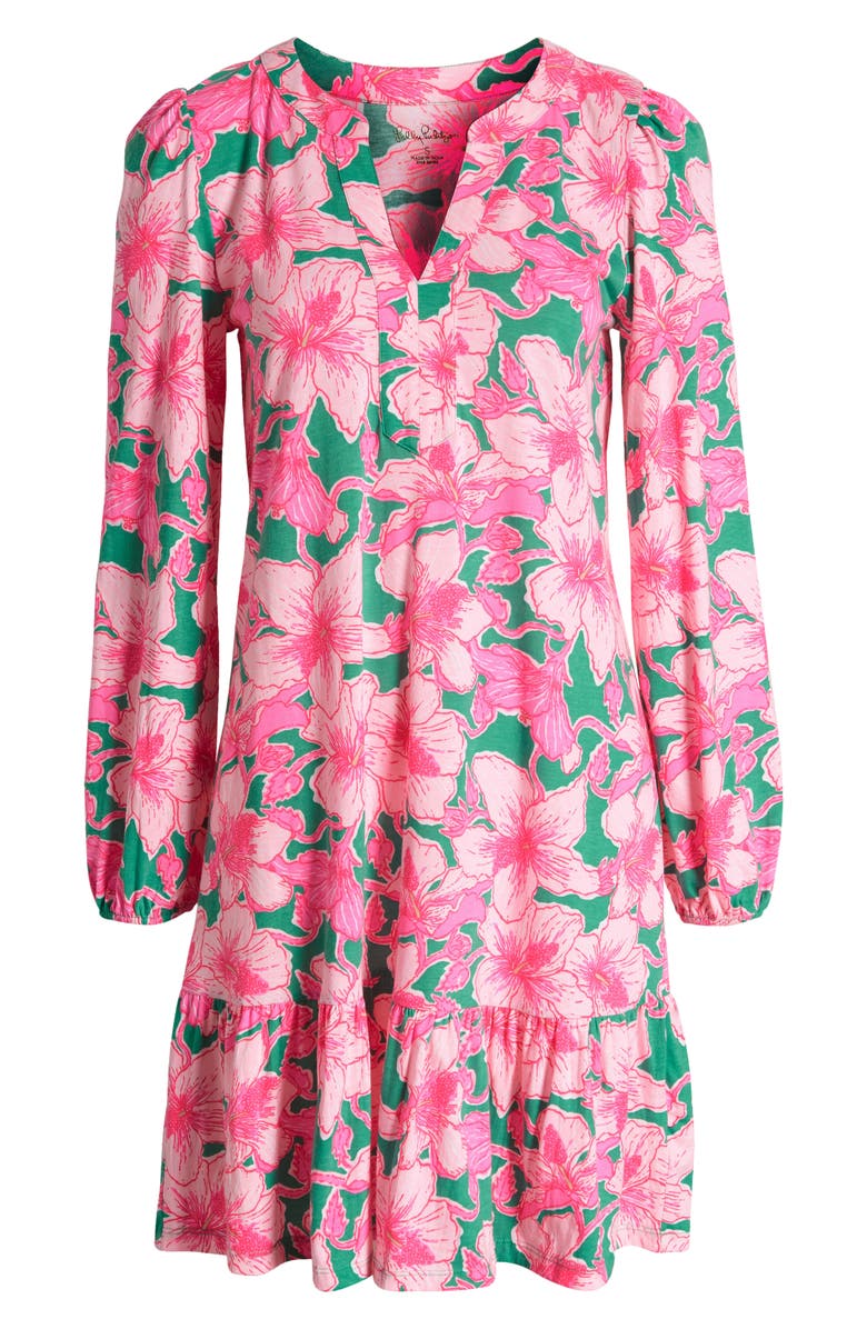 Lilly Pulitzer<sup>®</sup> Alyssa Hibiscus Print Long Sleeve Shift Dress, Alternate, color,