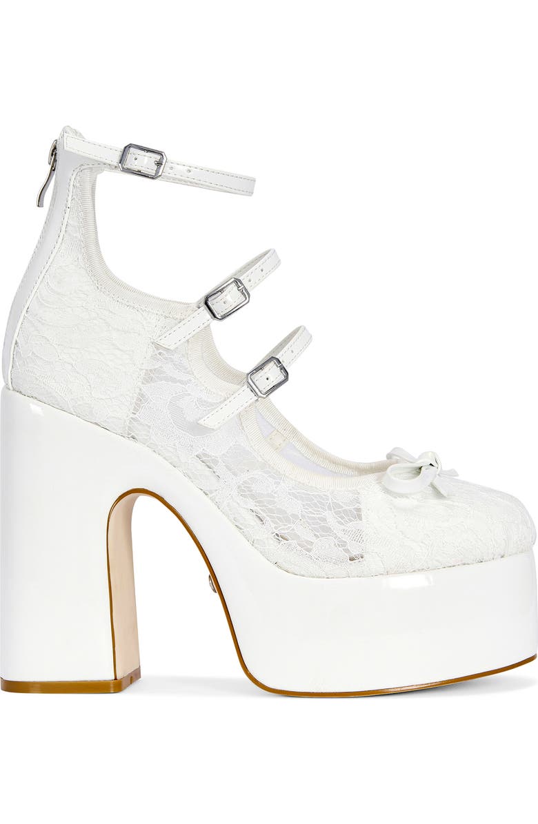 AZALEA WANG Sprout Platform Ankle Strap Pump, Alternate, color, White