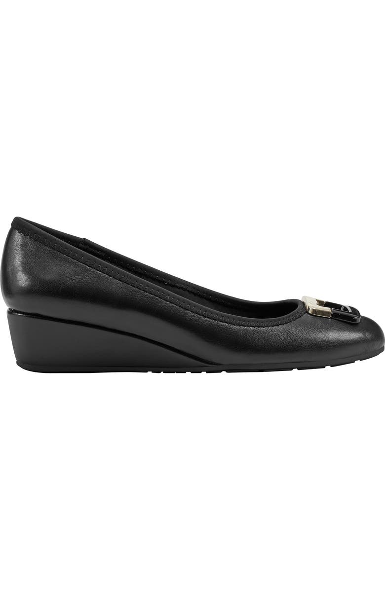 Bandolino Wedge Pump, Alternate, color, Black Smooth